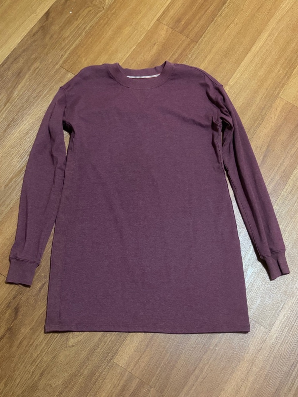 The Normal Brand Crewneck Sweatshirt Puremeso Everyday Mini Dress Deep Wine Sz S